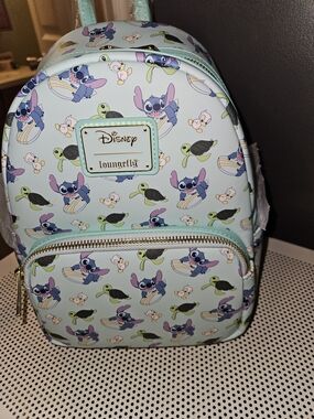 Disney x Loungefly Kids Mint Stitch & Friends Mini Backpack